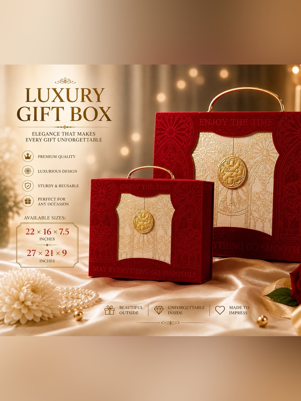 Luxury Red and Gold Gift Box - Premium Presentation